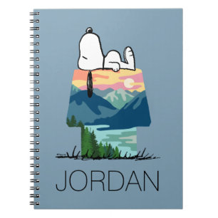 Caderno Espiral Amendoins   Snoopy Dog House Sunrise   Adicione se