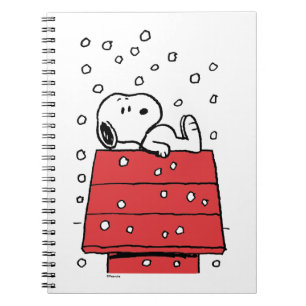 Caderno Espiral Amendoins   Snoopy Doghouse Snowflakes