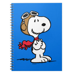 Caderno Espiral Amendoins   Snoopy O Áce Voador