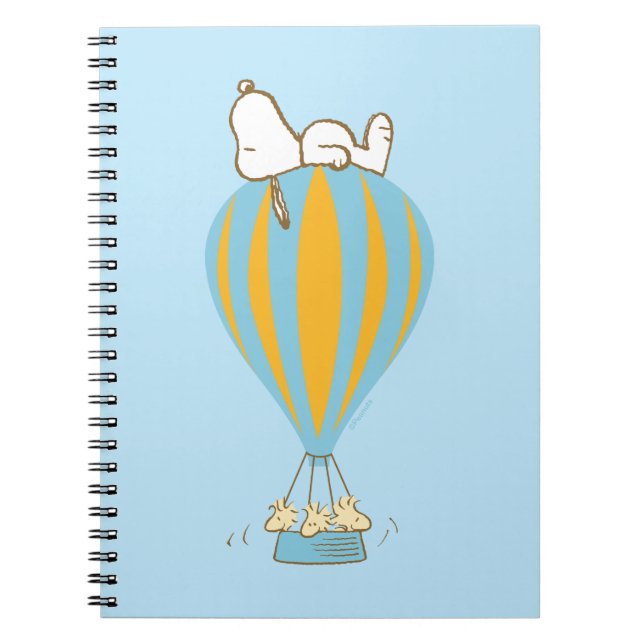Caderno Espiral Amendoins | Snoopy & Woodstock Balão de Ar Quente (Frente)