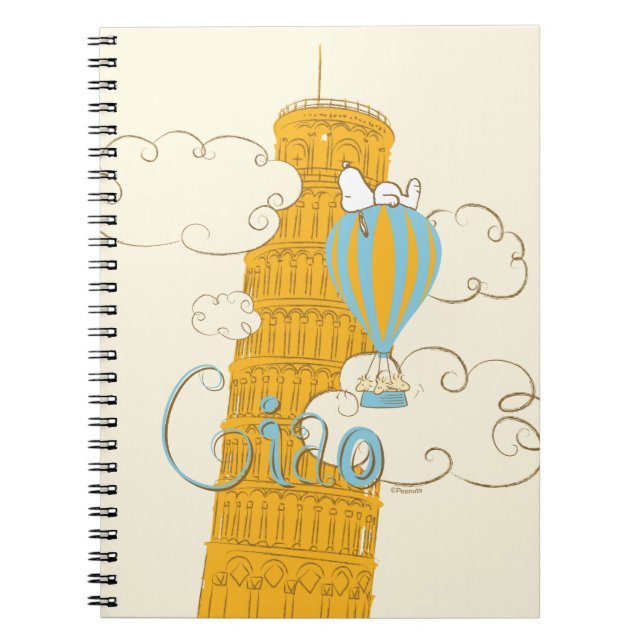 Caderno Espiral Amendoins | Snoopy & Woodstock Ciao (Frente)