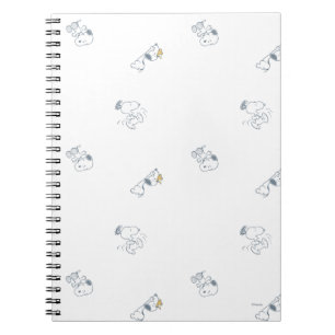 Caderno Espiral Amendoins Snoopy & Woodstock Cinza Suave Padrão