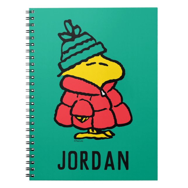 Caderno Espiral Amendoins | Woodstock Puffy Winter | Adicione seu  (Frente)