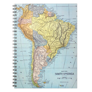 Caderno Espiral ÁMÉRICA DO SUL: MAPA, c1890