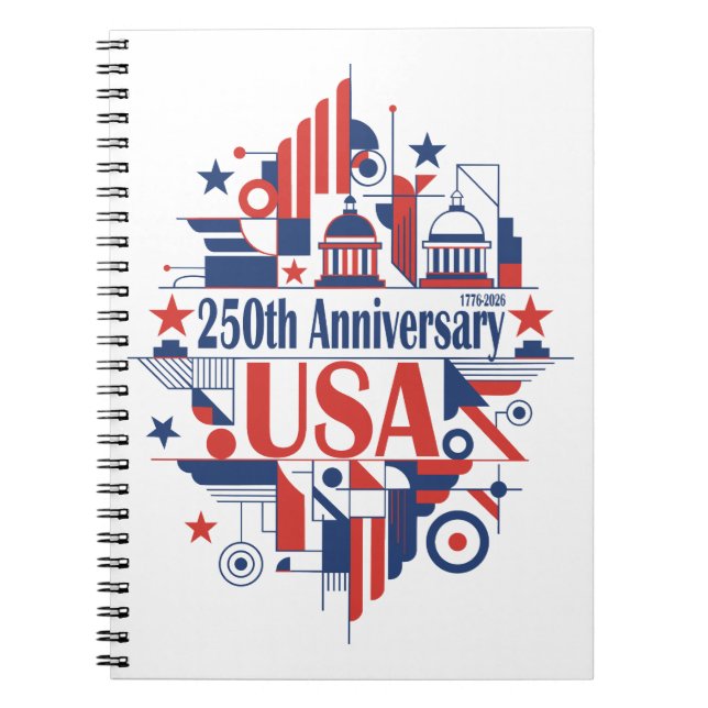 Caderno Espiral America’s 250th anniversary (Frente)