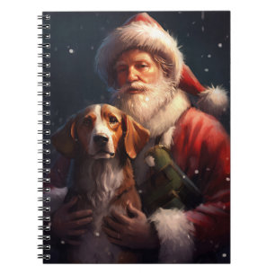 Caderno Espiral American English Foxhound Santa Claus Natal