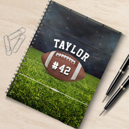 Caderno Espiral American Football Field Name Team Jersey Number