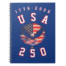 Caderno Espiral America's 250th Anniversary USA 250 1776 2026