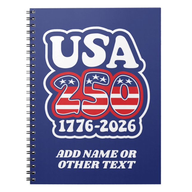 Caderno Espiral America's 250th Birthday - Groovy USA 250 (Frente)