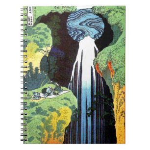 Caderno Espiral Amida Waterfall, Hokusai Japonês Belas Artes
