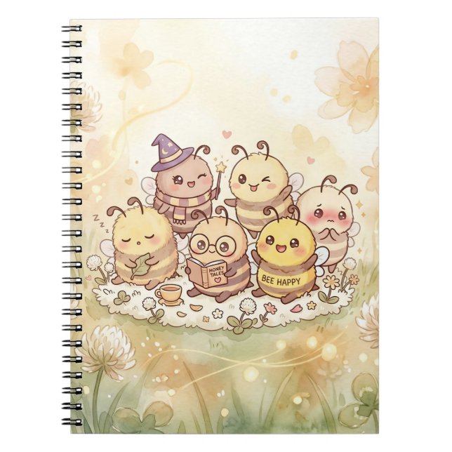 Caderno Espiral Amigos Abelhas Fofos (Frente)