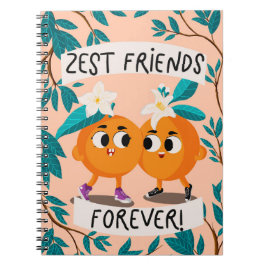 Caderno Espiral Amigos Alegres Laranja Fofa