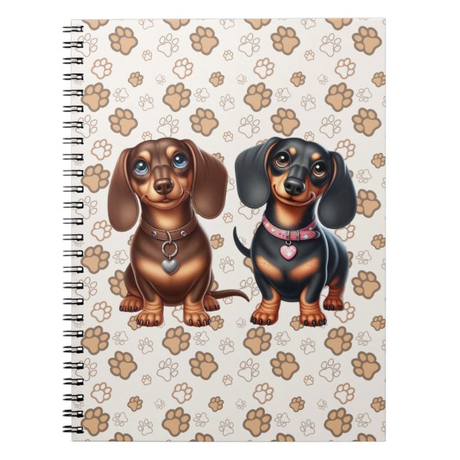Caderno Espiral Amigos bonitos de dachshund (Frente)