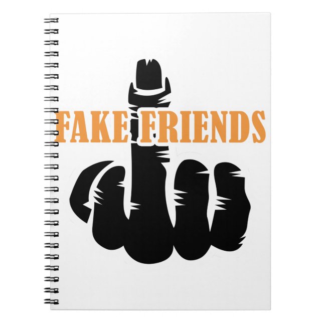 Caderno Espiral Amigos falsos de dedo médio (Frente)