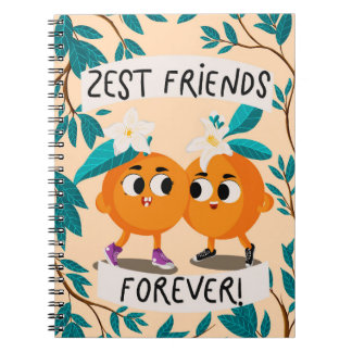 Caderno Espiral Amigos Fofos de Casca de Laranja