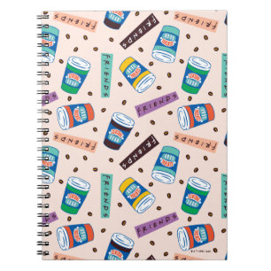 Caderno Espiral AMIGOS™ Padrão De Café Vibrante Para A Perk Cent