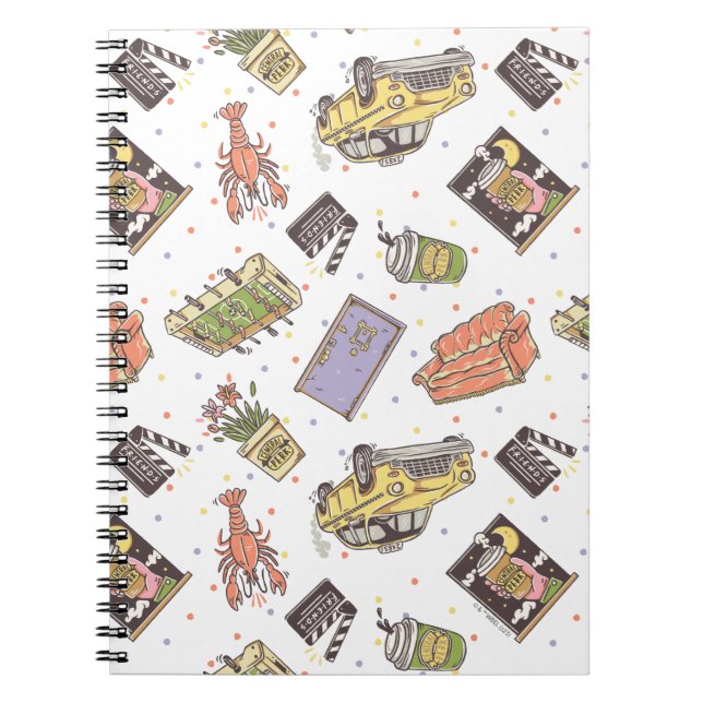 Caderno Espiral AMIGOS™ | Padrão de Ícone de Bolinhas (Frente)