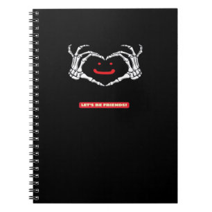 Caderno Espiral Amigos vamos! Esqueleto Clássico Mãos Coração