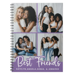 Caderno Espiral Amizade Colagem Personalizada de Fotos Melhores Am