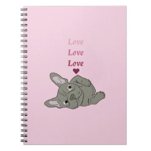 Caderno Espiral Amo Bulldog Francês