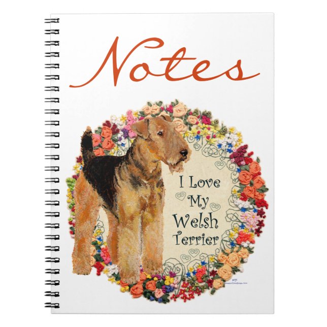 Caderno Espiral Amo Meu Welsh Terrier (Frente)