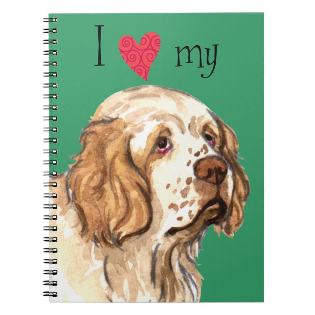 Caderno Espiral Amo o meu Clumber Spaniel (Frente)