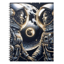 Caderno Espiral Amo Você para a Lua e de Volta | Astronautas