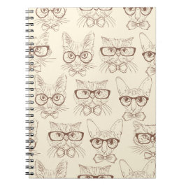 Caderno Espiral Amor a gatos, olhos, óculos e ciência oftálmica