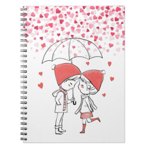 Caderno Espiral Amor Chuva