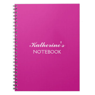 Caderno Espiral Amor de Borboleta | Cor Sólida Magenta 1 Pessoal