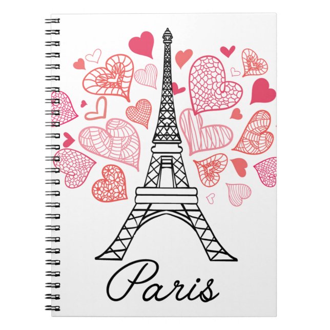 Caderno Espiral Amor de Paris, France (Frente)