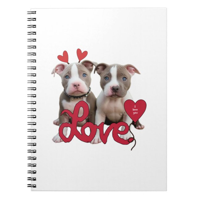 Caderno Espiral Amor de pit bull (Frente)