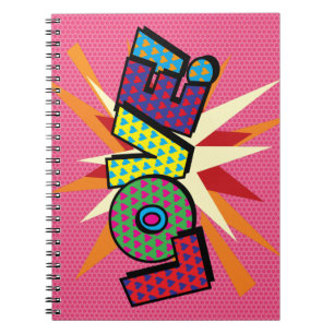 Caderno Espiral AMOR Divertido Retro Bic Book Pop Art