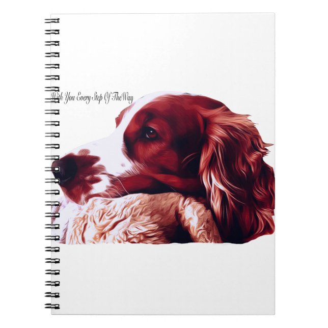 Caderno Espiral Amor do Spaniel de galês Springer (Frente)