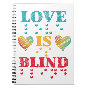 Caderno Espiral Amor é Cego Corações em Braille