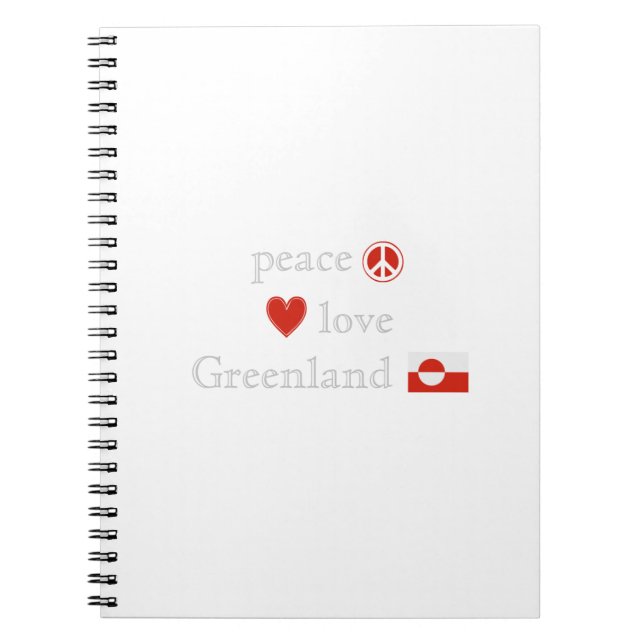 Caderno Espiral Amor e Greenland da paz (Frente)