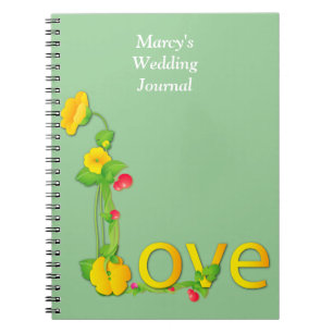 Caderno Espiral Amor em Flores Amarelas