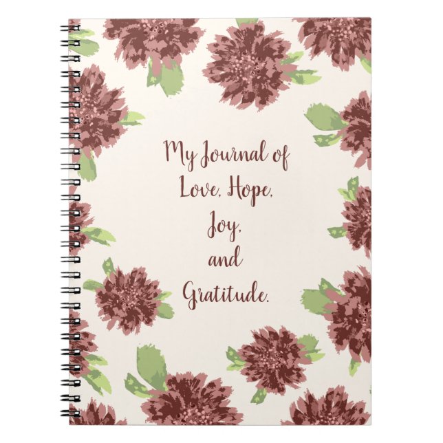 Caderno Espiral Amor Esperança Joy e Gratidão - Quadro dos Daisies (Frente)