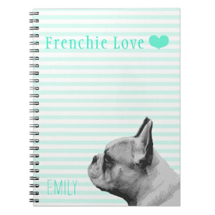 Caderno Espiral Amor francês Aqua personalizado
