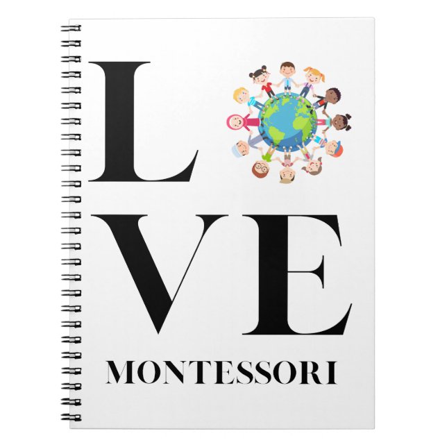 Caderno Espiral Amor | Montessori | Crianças No Mundo (Frente)