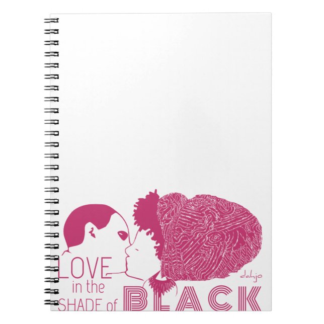 CADERNO ESPIRAL AMOR NEGRO EM ROSA (Frente)