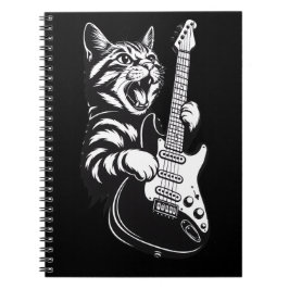 Caderno Espiral Amor por Música Legal | Gato de Rock Tocando Guita