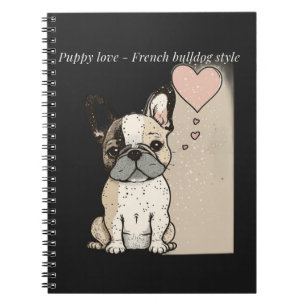 Caderno Espiral Amor puppy - Estilo de buldogue francês