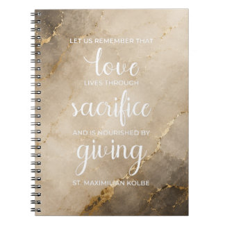Caderno Espiral Amor Sacrifício Generosidade de São Maximiliano Ko