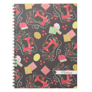Caderno Espiral Amor Sewing Brown Notebook