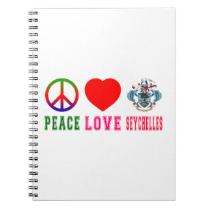 Caderno Espiral Amor Seychelles da paz
