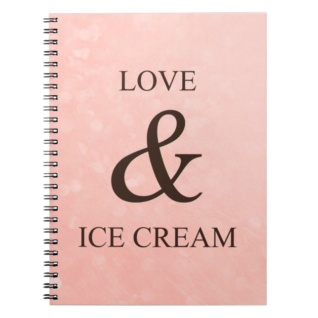 Caderno Espiral Amor & sorvete (Frente)