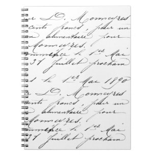 Caderno Espiral - Amostra de Caligrafia Francesa