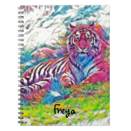 Caderno Espiral Amur Tiger no notebook Spiral rosa