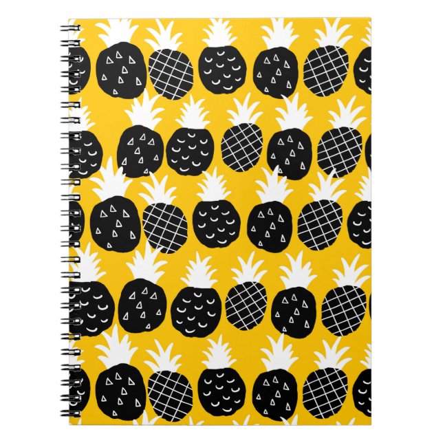 Caderno Espiral Ananás preto (Frente)